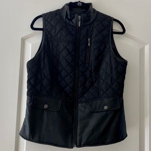 FDJ Faux Leather Quilted Vest
